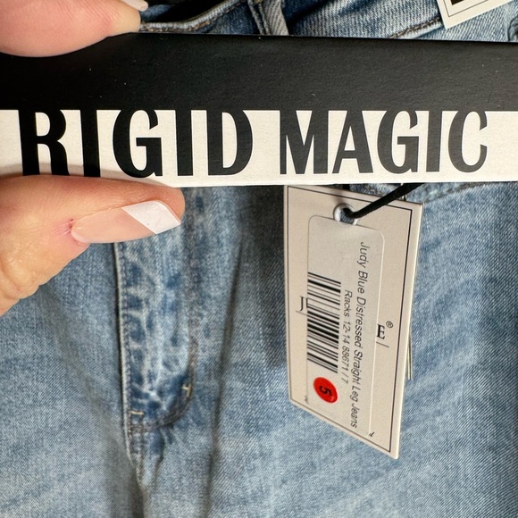 Judy Blue High Waisted Rigid Magic Distressed Rainbow Thread Jeans multi sizes - Picture 7 of 15